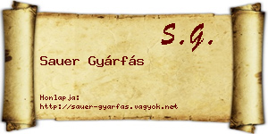 Sauer Gyárfás névjegykártya